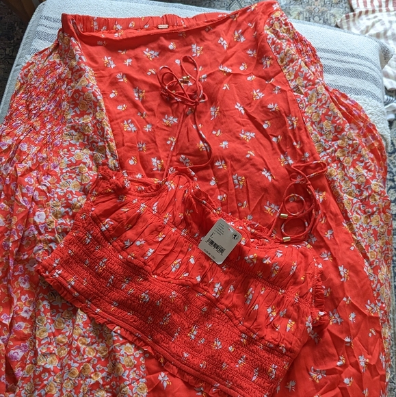 Free people kaia set red large NWT - Picture 2 of 2